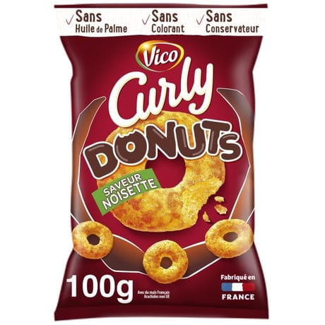 Curly donuts noisettes 100g