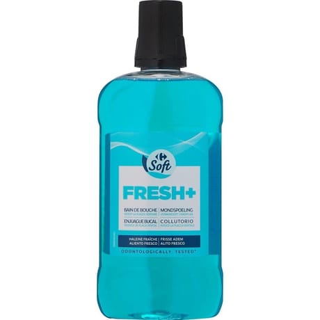 Carrefour soft bain de bouche fresh+ 500ml