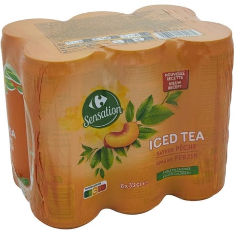 Carrefour sensation thé pêche 6x33cl
