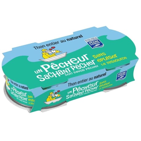 Un pécheur sachant pécher lot 2 1/5 thon entier pêche responsable au naturel 112g