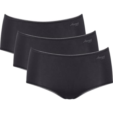 Lot de 2 slips midi + 1 offert ligne Pure Comfort Sloggi 0004 NOIR M