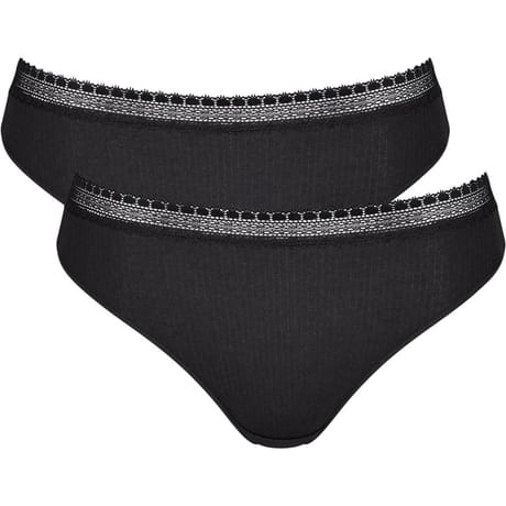 Lot de 2 slips tai ligne Go Ribbed Sloggi 0004 NOIR XL