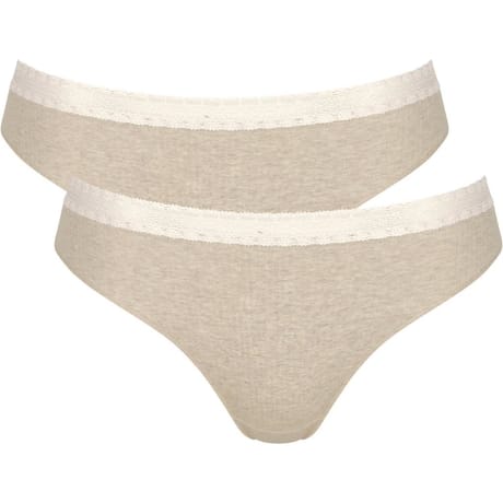 Lot de 2 slips tai ligne Go Ribbed Sloggi M013 GRIS S