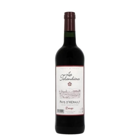 Les talandieres pays d'hérault vin rouge i.g.p 75cl 11,5%vol