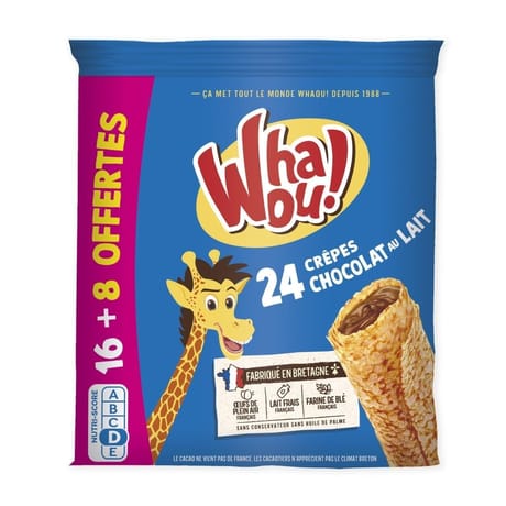 Crêpes chocolat au lait whaou x24 (16+8 offertes) 768g