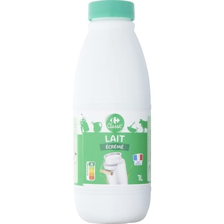 Carrefour classic lait écrémé 1l