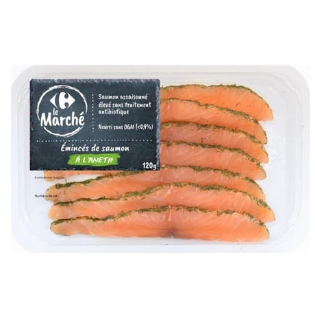 Emincés de saumon à l'aneth carrefour 120g