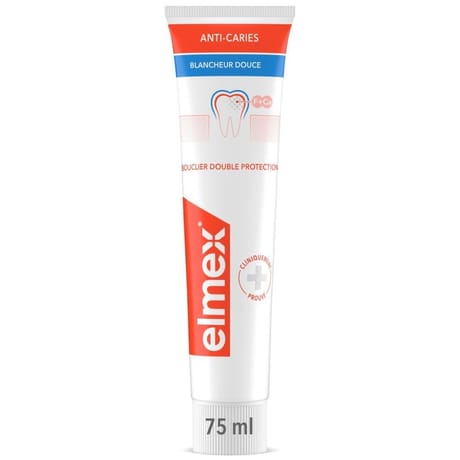 Elmex tube dentifrice bipack anti-caries blancheur 2x75ml