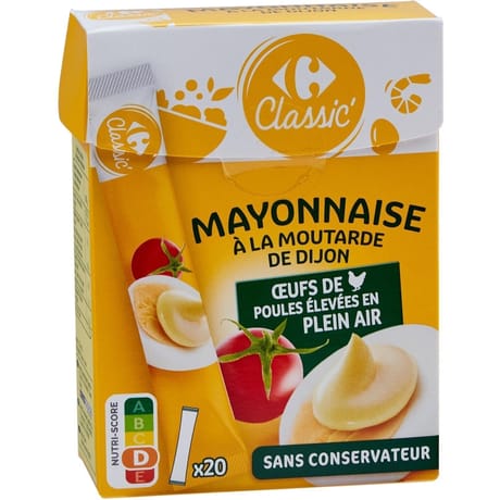 Carrefour classic' mayonnaise à la moutarde de Dijon 20 dosettes-200g