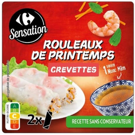 Carrefour sensation rouleau de printemps crevettes 180g