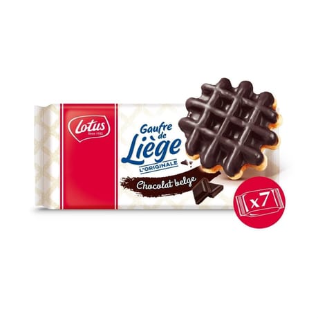 Lotus gaufre de liège l'originale chocolat belge x7 363g