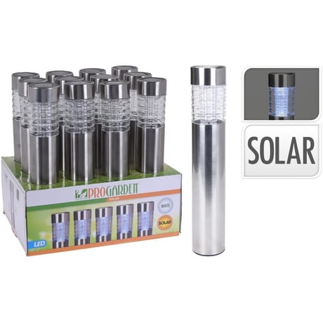 Borne solaire inox/verre diam 6x h46cm