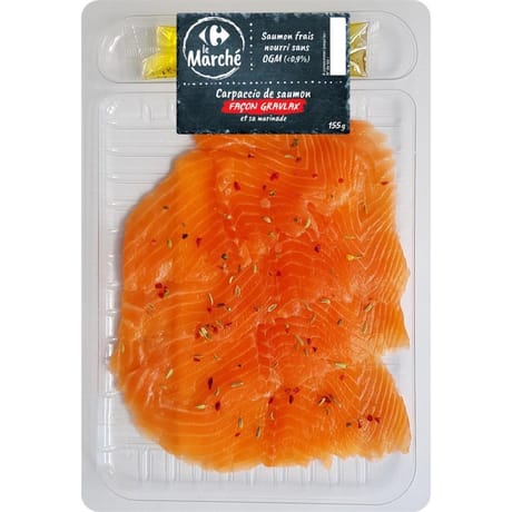 Carpaccio de saumon façon gravlax carrefour 150g