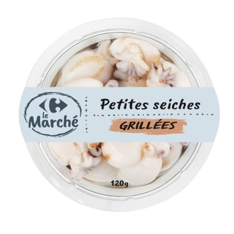 Barquette Petites seiches grillées carrefour 120g