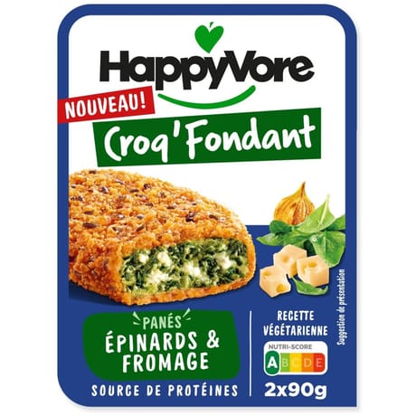 Happyvore croq'fondant épinards et fromage fondant 180g