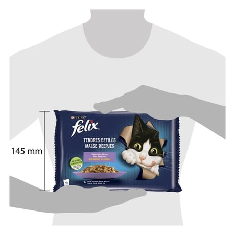 Félix tendres éfilés en gelee selection mixte 4x85g
