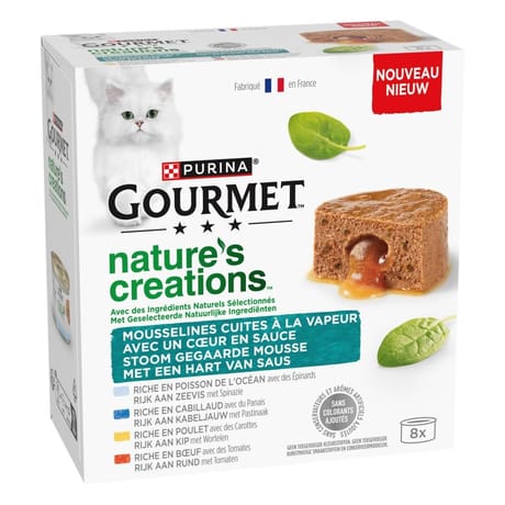 Gourmet nature's créations mousseline coeur en sauce 8x85g