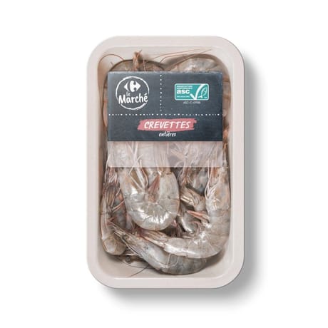 Crevette crue decongelees vannamei asc 400g carrefour