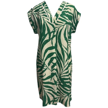 Robe manches courtes femme FEUILLAGE VERT T50