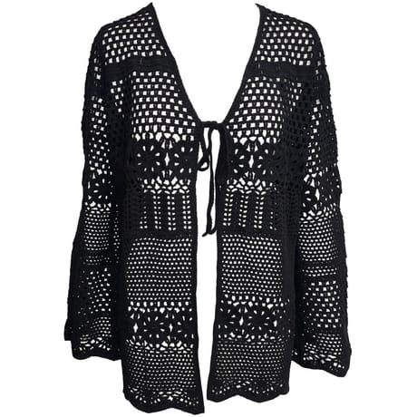 Long gilet manches longues femme NOIR 38\40