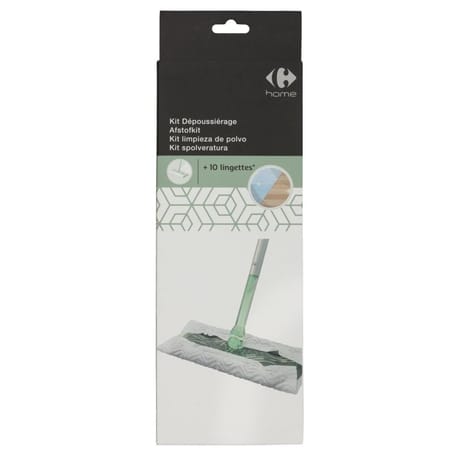 Carrefour home balai et 10 lingettes dépoussiérantes