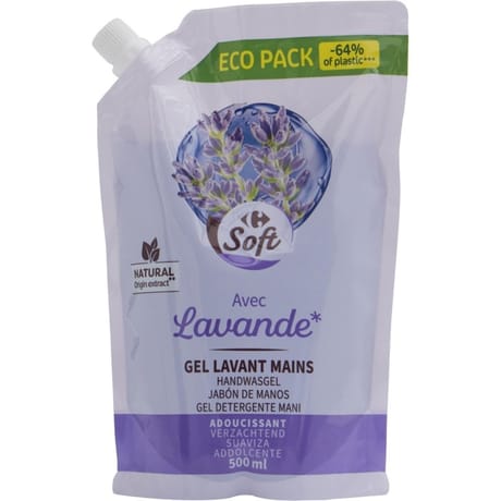 Carrefour soft gel lavant mains lavande 500ml