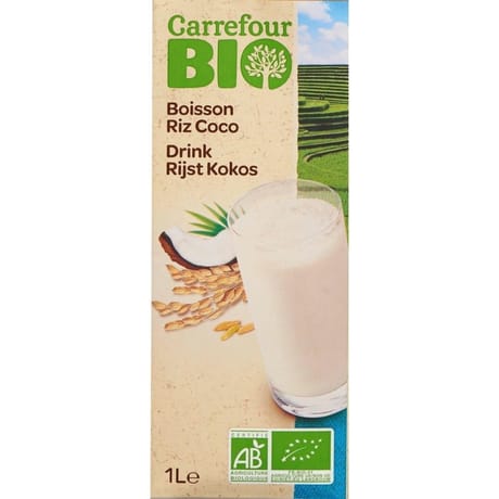 Carrefour bio boisson végétale riz coco bio 1l