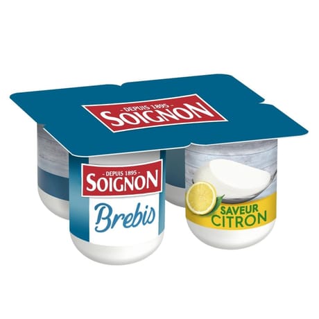 Soignon yaourt au lait de brebis saveur citron 4x110g