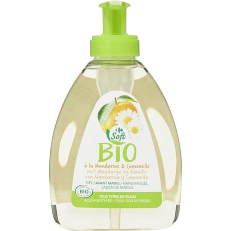 Carrefour soft bio gel lavant mains mandarine & camomille 300ml