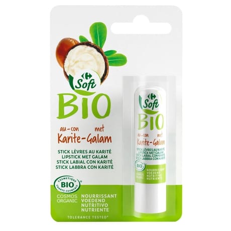 Carrefour soft bio stick à lèvres nourrissant au karité