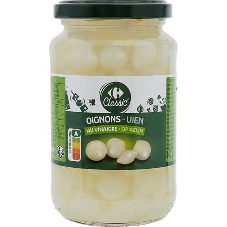 Carrefour classic' oignons au vinaigre 190g