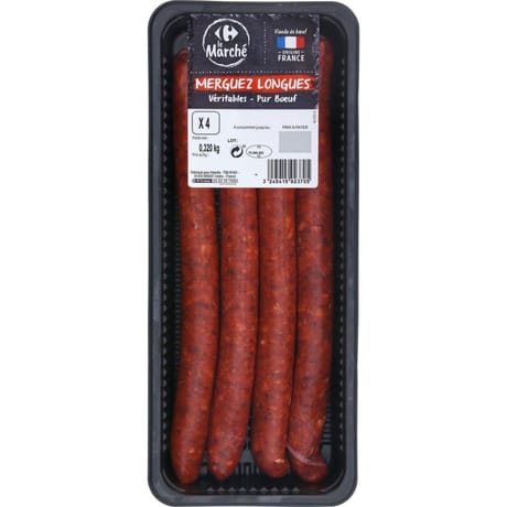 Carrefour le marché Merguez longues x4 320g
