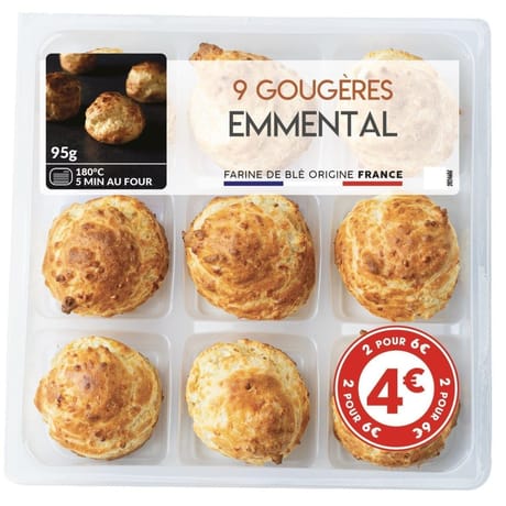 9 gougères emmental 95g prix rond stické