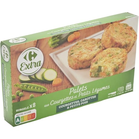 Carrefour extra palets aux courgettes et petits légumes x8 300g