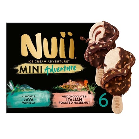 Nuii 6 mini bâtonnets java vanilla & italian roasted hazelnut 252g
