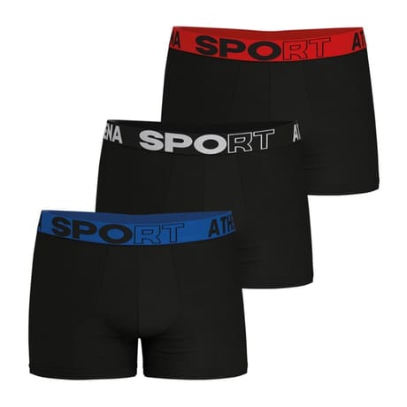 Lot de 3 boxers homme ecopack sport Athena NOIR - 2500 T5