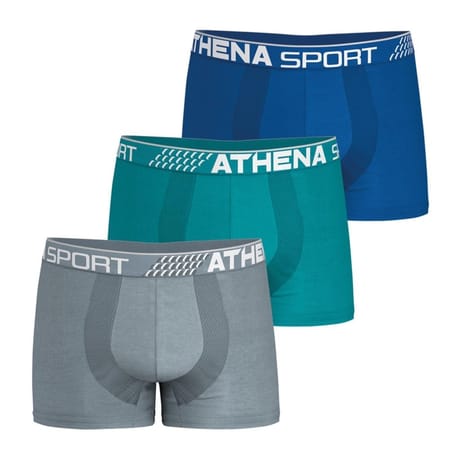 Lot de 3 boxers Fresh homme Athena 2510 GRIS/LAGON/BLEU T3