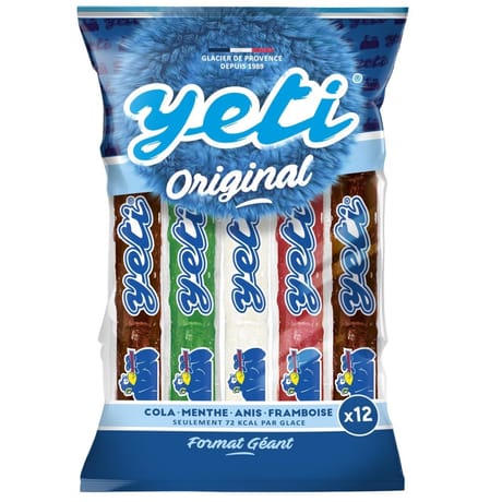 Yeti 12 glaces à l'eau géants recette originale 1.2l 1.2kg