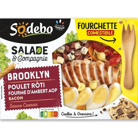 Sodebo salade brooklyn (pâtes poulet rôti bacon fromage) 320g