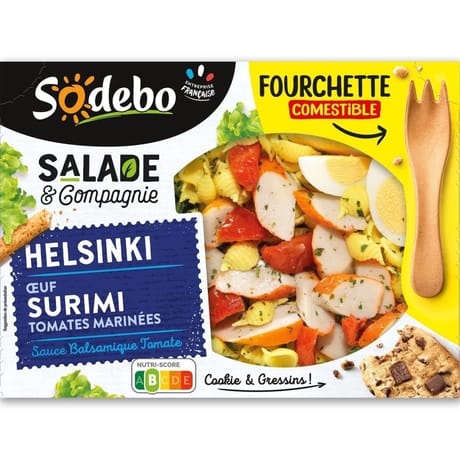 Sodebo salade Helsinki pâtes oeuf salade surimi tomates 320g