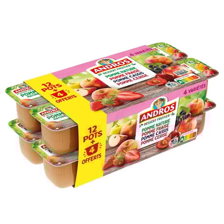 Andros yaourts panachés fruits rouges 12x100g