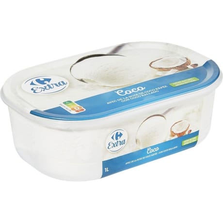 Carrefour extra glace coco bac 500g
