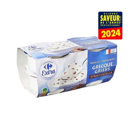 Carrefour extra yaourt à la grecque stracciatella 4x150g