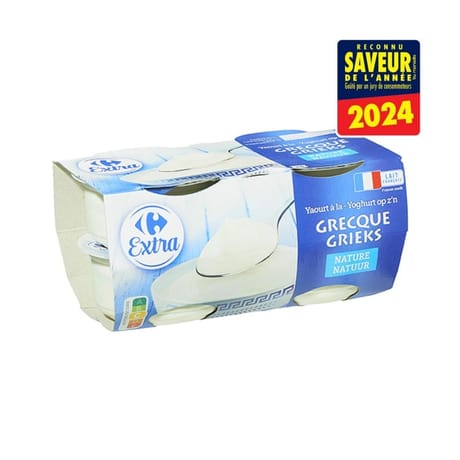 Carrefour Extra yaourt à la grecque nature 4x150g