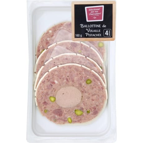 Ballottines de volaille pistachée 160g carrefour