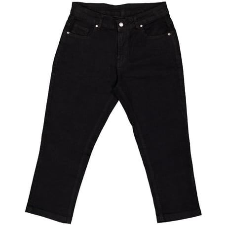 Pantacourt en denim femme BLACK T48