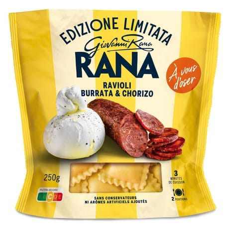 Rana pâtes fraiches ravioli burrata chorizo 250g