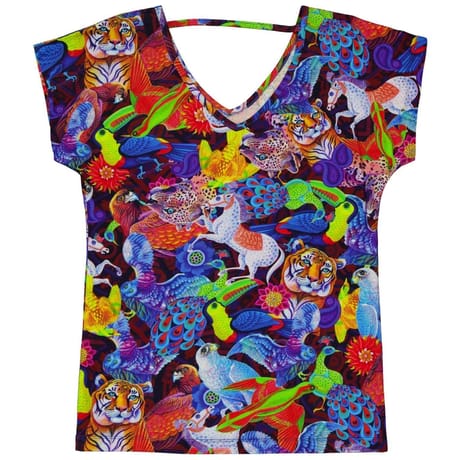 Tee shirt femme manches courtes WHITE LOT OF BIRDS T38\40