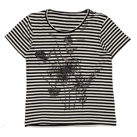 Tee shirt femme manches courtes ECRU/BLACK T42\44