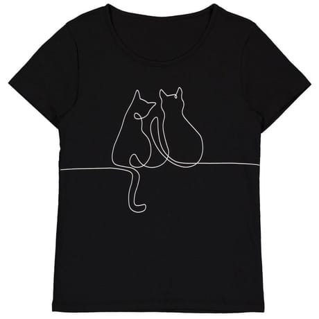 Tee shirt femme manches courtes NOIR CHATS T50\52